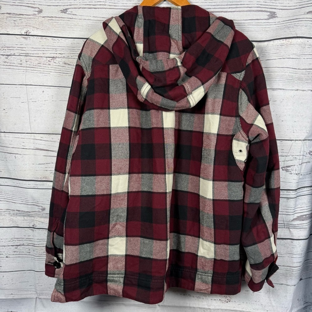 DIESEL Men’s Jacket Zip-Up Hoodie J Vasilevich Red Black Plaid Size S - Picture 7 of 9
